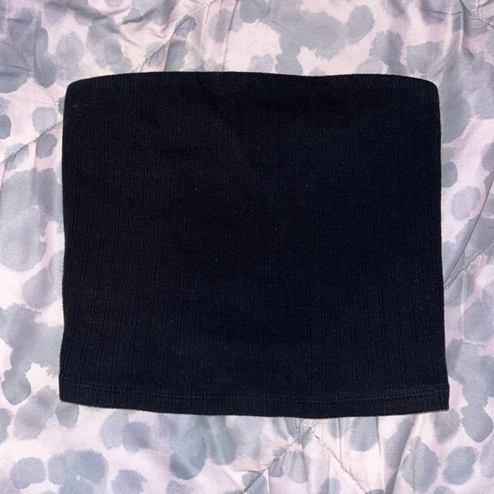 ribbed tube top just plain black